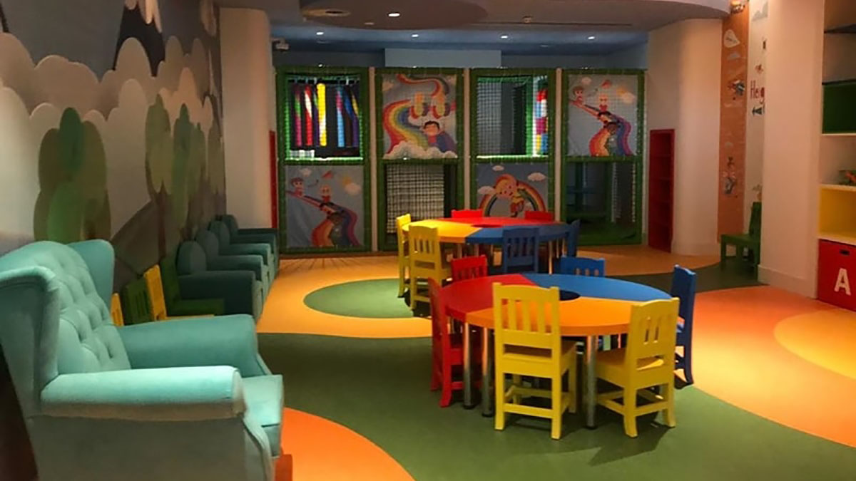 Play area designed for children travelling with their families