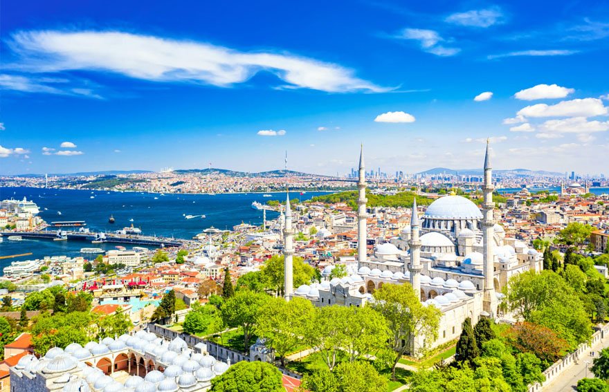 Stunning panoramic view of Istanbul showcasing iconic landmarks and vibrant city life.
